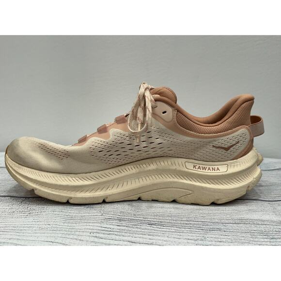 HOKA Womens Vanilla/Sandstone Logo Lace Up Kawana 2 Sneaker Shoes US Size 11B - Picture 5 of 11